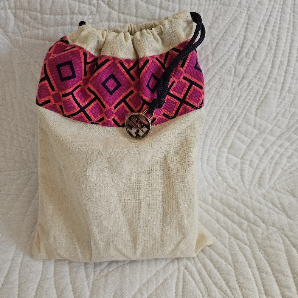 Tory Burch Robinson perforated leather mini crossbody clutch in off-white